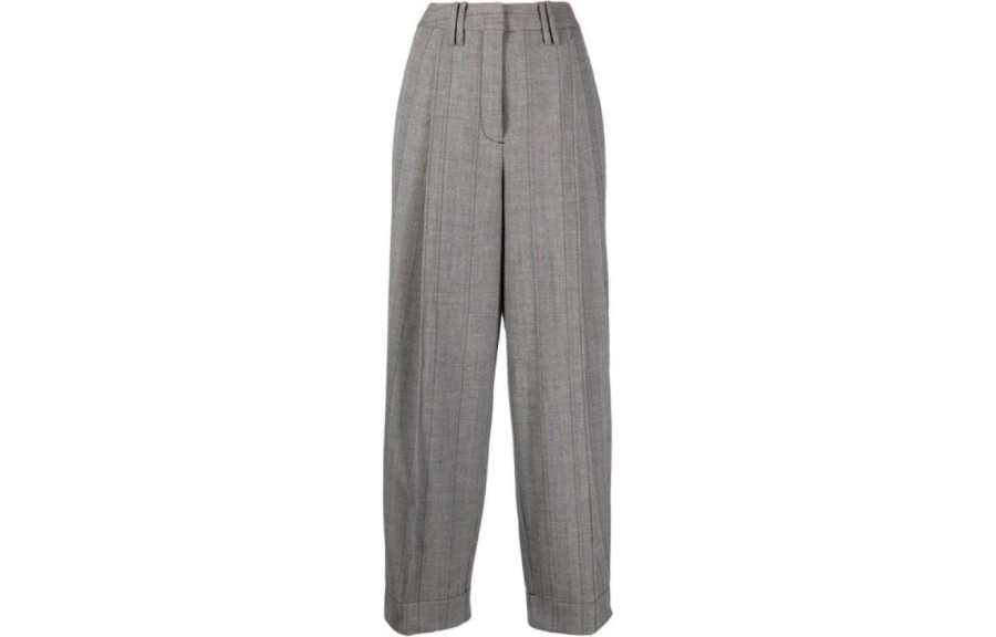 GANNI Casual Pants Women's Gray Moderate Straight Fit Pants