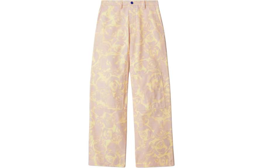 Burberry rose-print straight-leg trousers