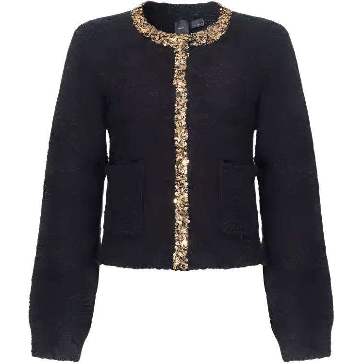 PINKO FW24 Velvet feel Coat Women's Black