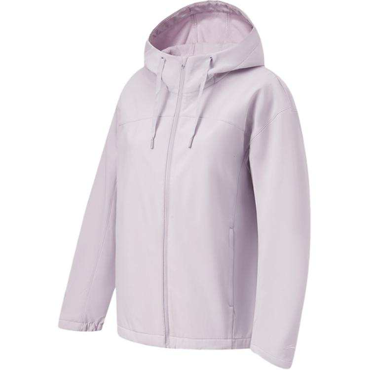 Li-Ning Li Ning Fitness Series Comfortable Fleece Lined Casual Loose Fit Sports Trench Coat Women's Silk Purple