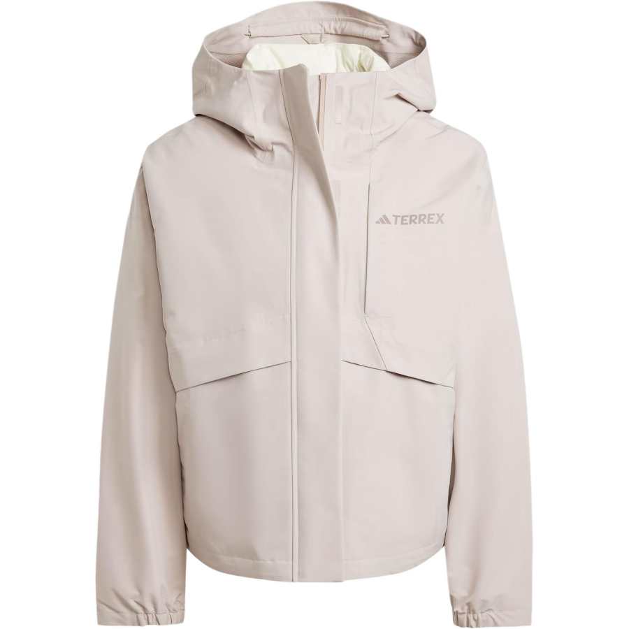 Adidas Adidas FW24 Hiking Waterproof, Windproof, And Breathable Windbreaker Jacket Women's Light Gray