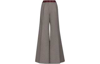 Marni logo-waistband checked trousers