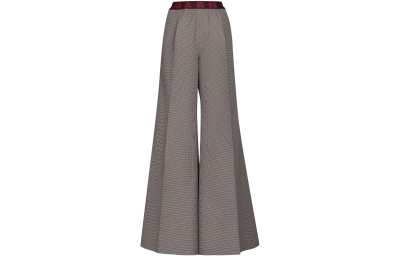 Marni logo-waistband checked trousers