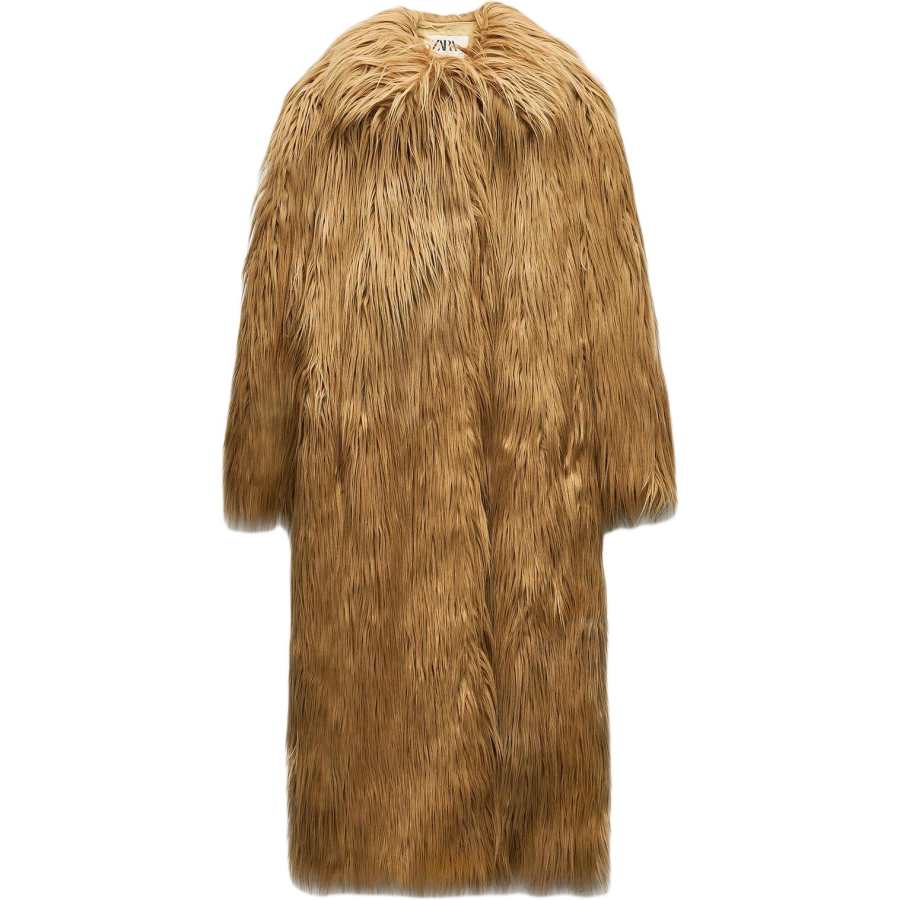 ZARA Coats Women's Light Umber Lapel Moderate