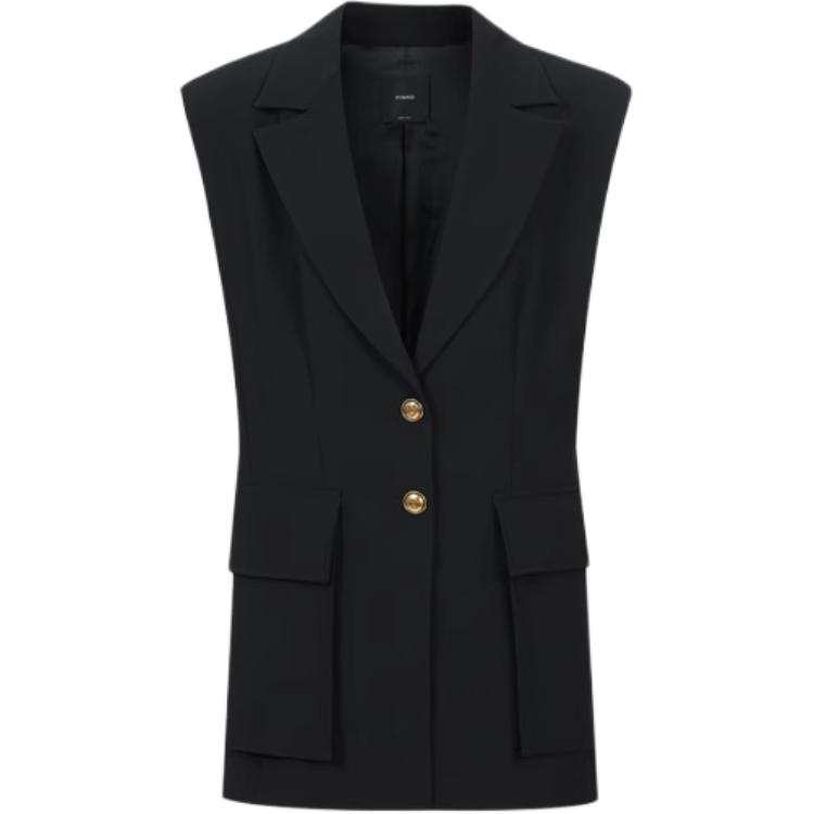 PINKO Vests Women's Black V Neck Moderate Other