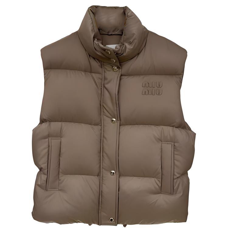 MIU MIU MIU MIU Logo Patch Padded Vest