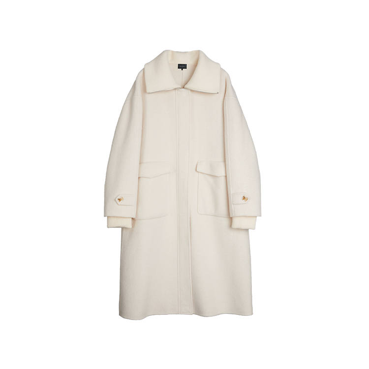 ELLE ELLE Coats Women's White Lapel Thickened