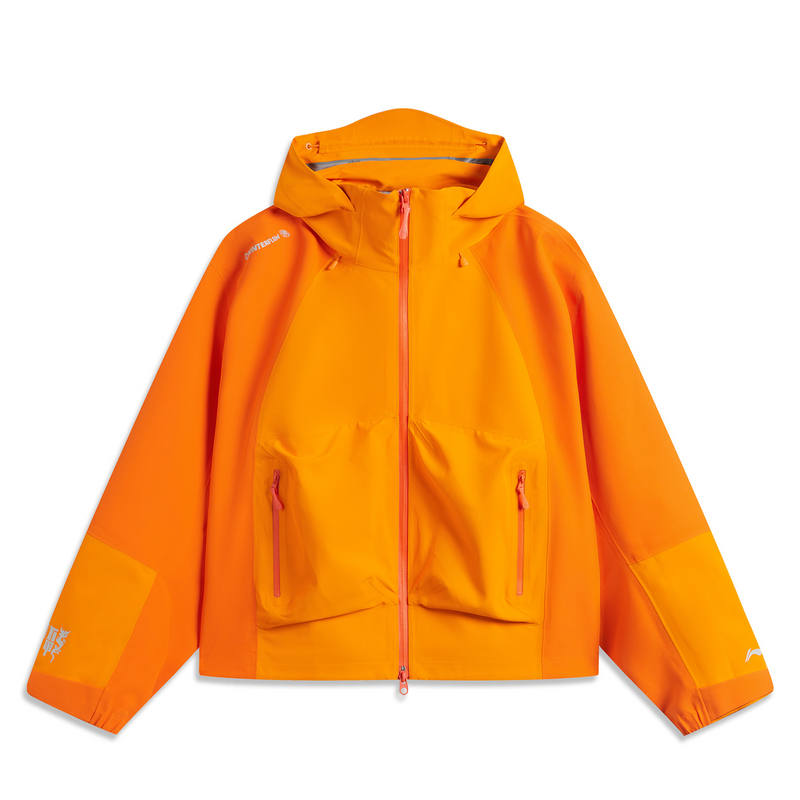 Li-Ning Li Ning Windproof, Water Repellent, And Rainproof Outdoor Hiking Hard Shell Windbreaker Jacket Women's Sunset Orange