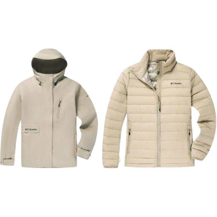 Columbia Waterproof And Windproof To Keep Warm Windbreaker Jacket Women's Khaki