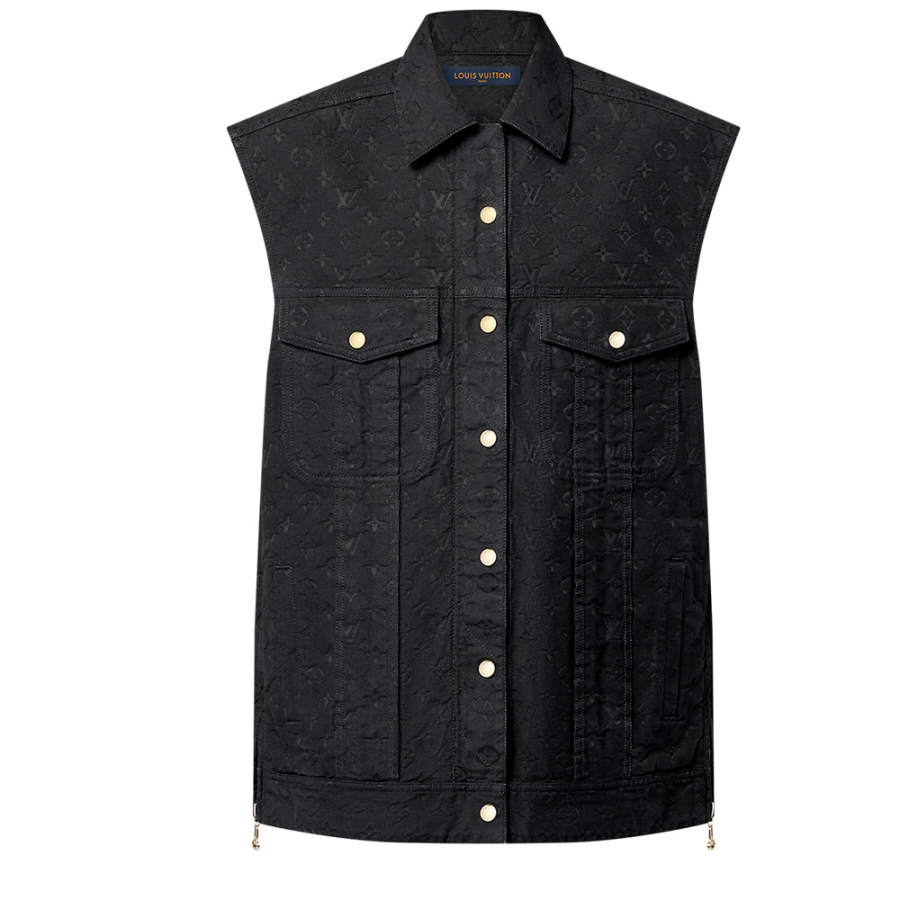 LOUIS VUITTON LOUIS VUITTON Sleeveless Monogram Jacquard Denim Jacket