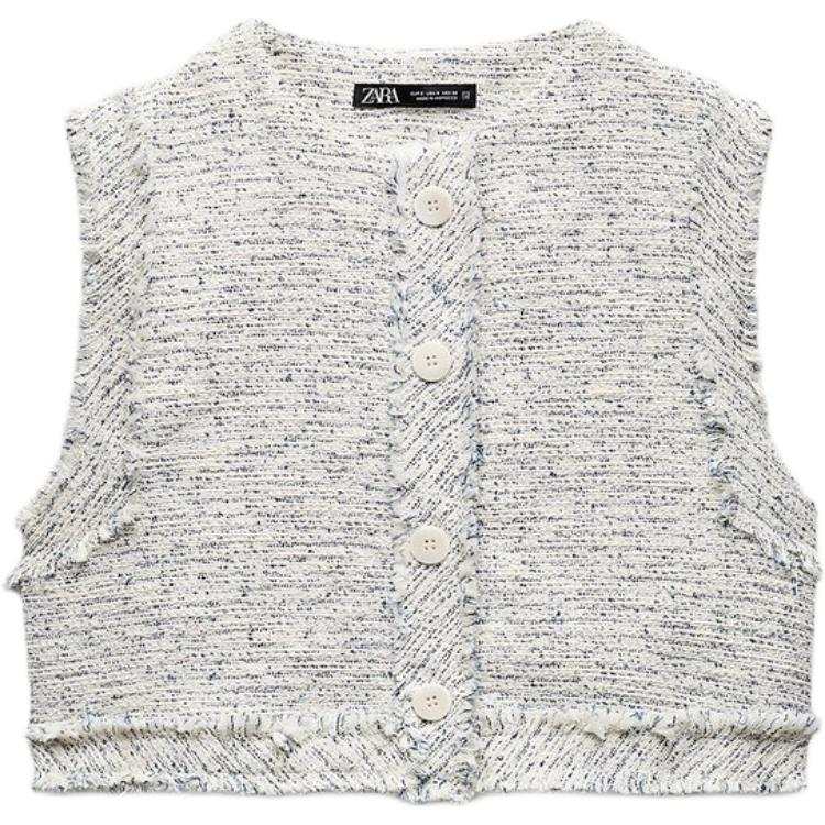 ZARA Vest Women's Nude/Sea Blue