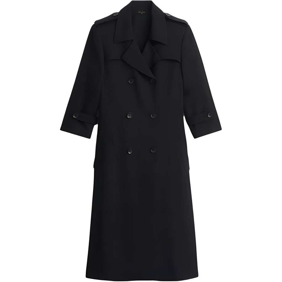 ZARA Kate Moss Trench Coats Women's Black Lapel Moderate