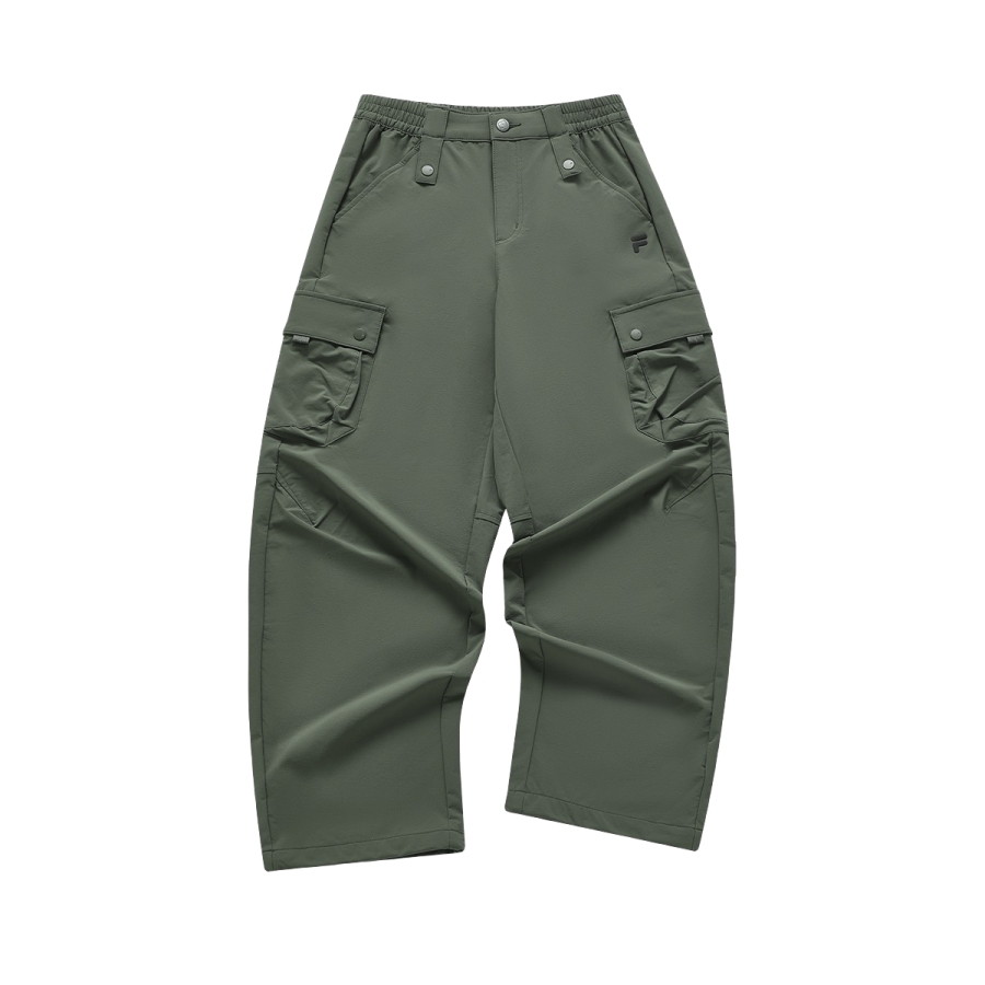 FILA FUSION Casual Pants Women's Army Green Moderate Straight Fit Pants