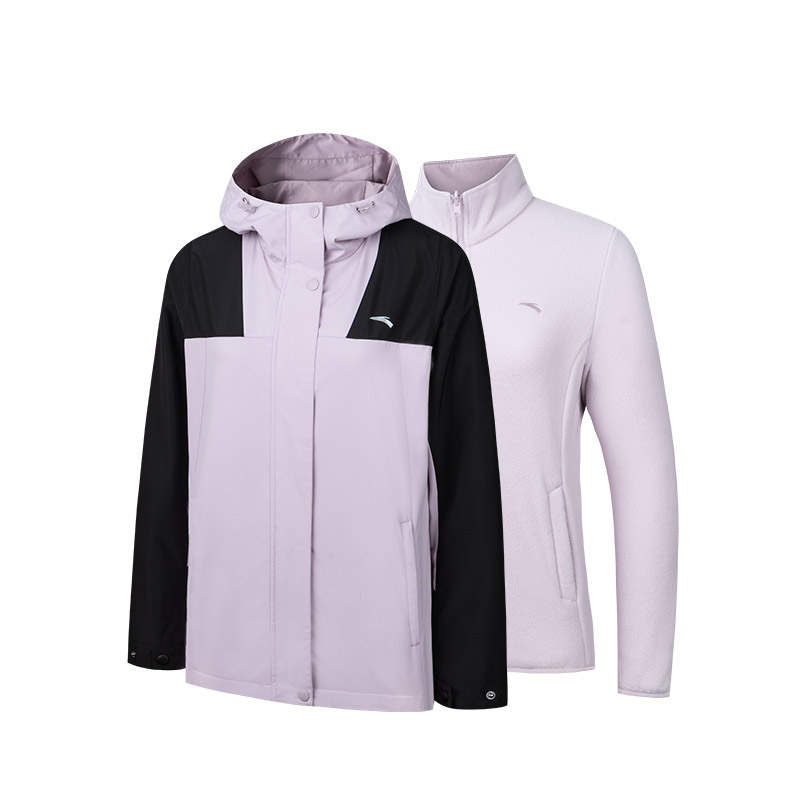 Anta Variety Training Collection Outdoor Hiking Waterproof And Windproof Windbreaker Jacket Women's Healing Powder