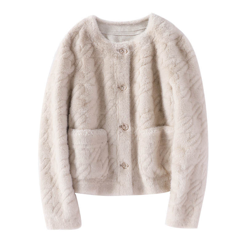 XIANGYING Furs Women's Crew Neck Moderate