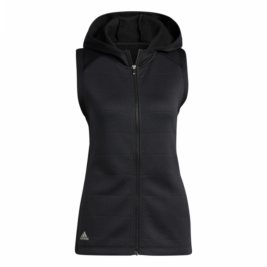 Adidas Adidas COLD.RDY FULL ZIP VEST Solid Color Warm Sweat Wicking Dry And Fresh Golf Fleece Lined Sports Hooded Vest Women's