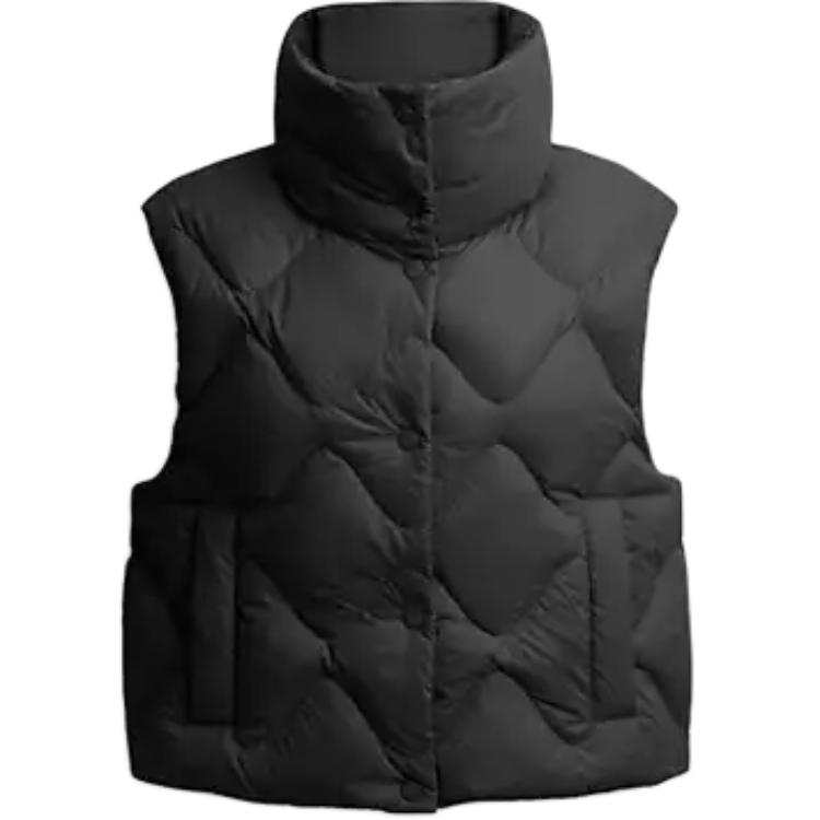 COACH COACH Vests Women's Black Stand Collar Moderate Other