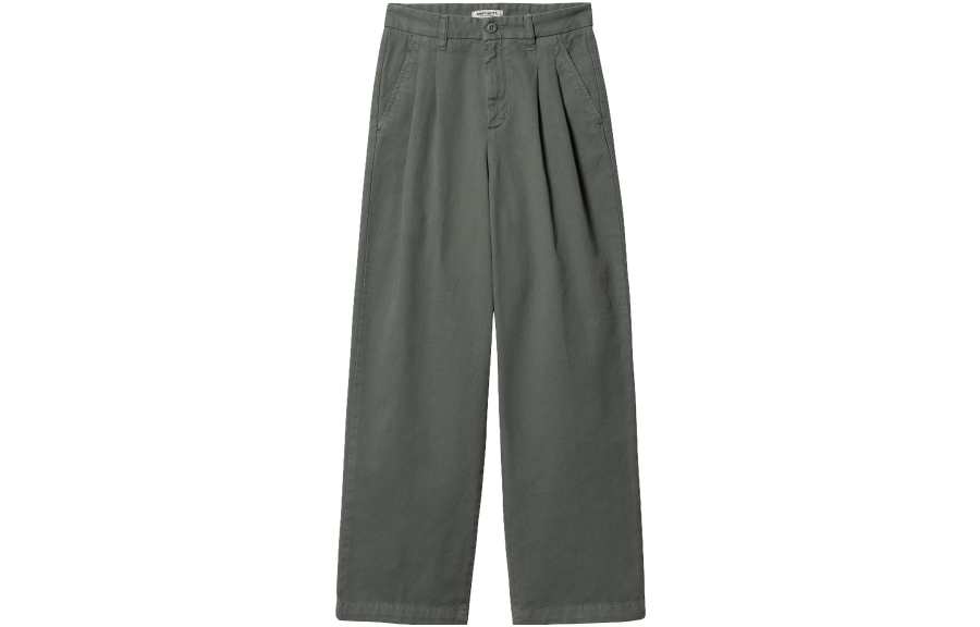 Carhartt WIP Casual Pants Women's Smoke Green Moderate Straight Fit Pants