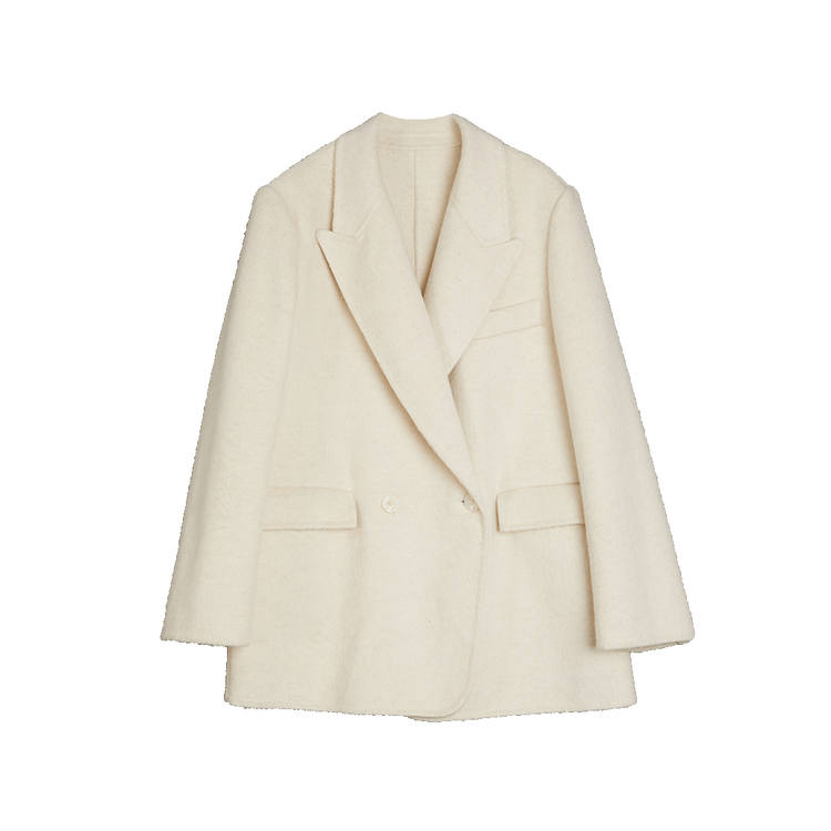 ELLE Coats Women's Ecru Lapel Moderate