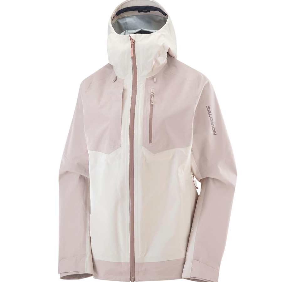 SALOMON OUTLINE Waterproof, Windproof, And Breathable Windbreaker Jacket Women's Earth Gray/Ethereal Brown