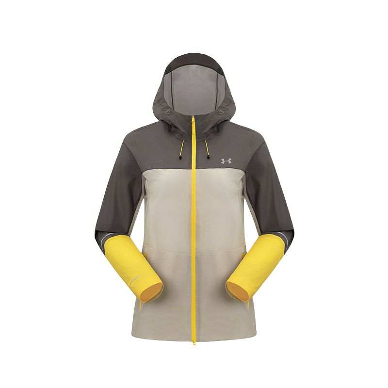 Under Armour Windbreaker Jackets Women's Coix Seeds White & Gray & Purple Hooded Thin