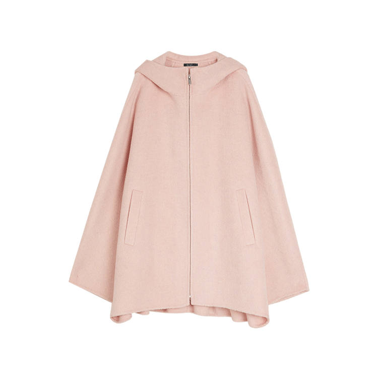 ELLE Coats Women's Light Pink Hooded Moderate