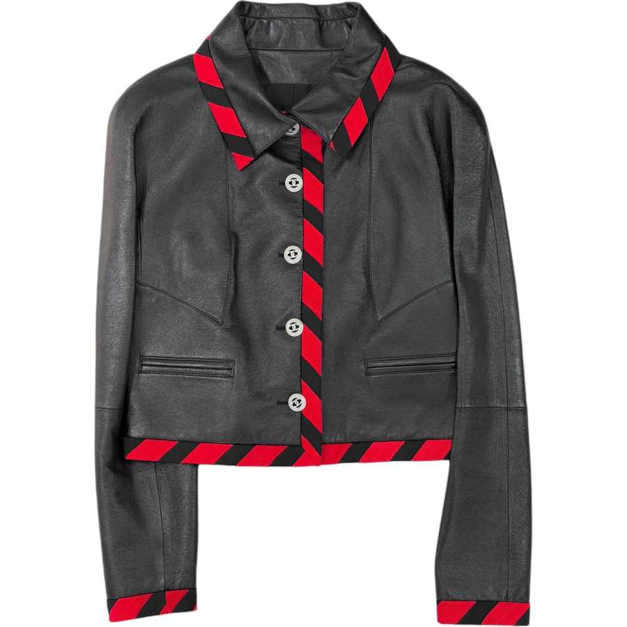 CHANEL CHANEL Leather Jacket Women's Black