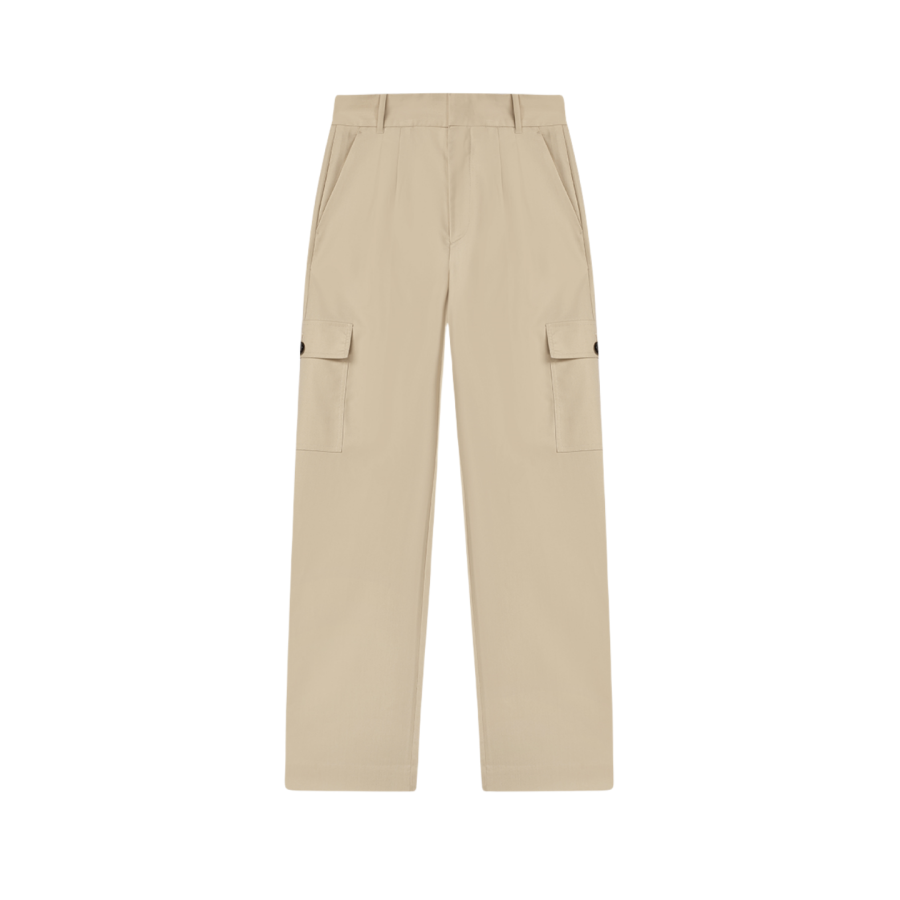 FILA Casual Pants Women's Stone Sand Khaki Moderate Straight Fit Pants