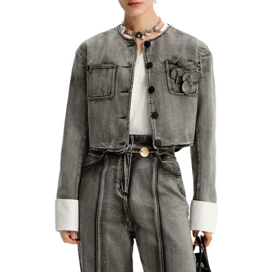 KARL LAGERFELD / Karl Lagerfeld Jeans Denim Jacket Women's Gray
