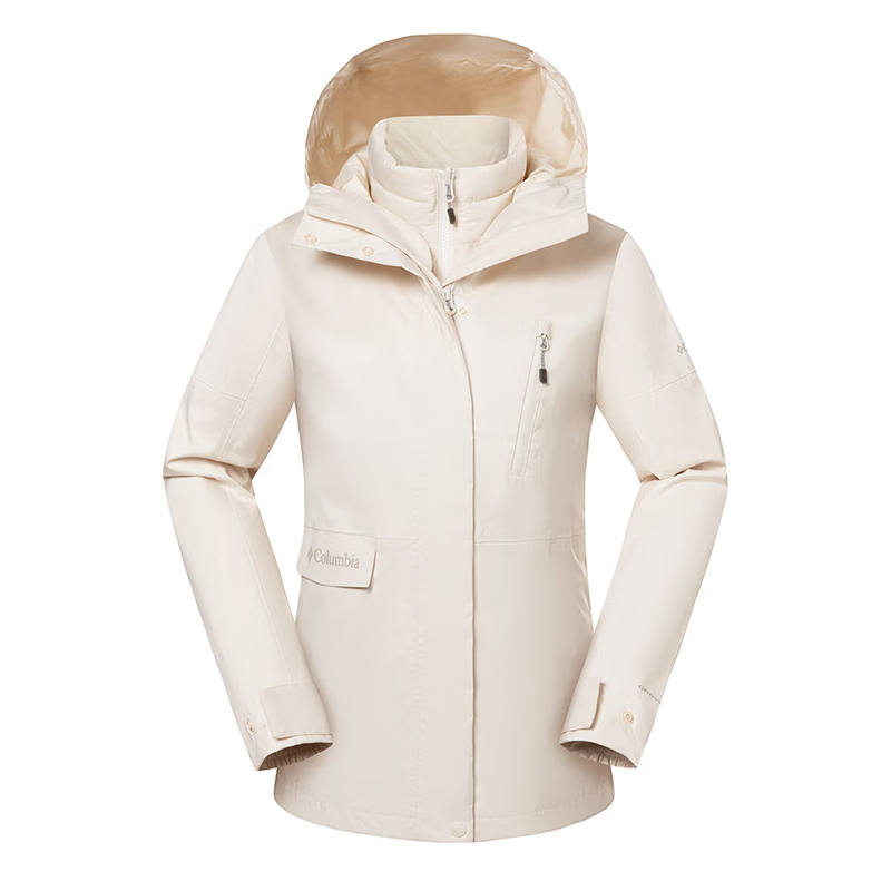 Columbia FW24 Waterproof And Warm Windbreaker Jacket Women's Ecru