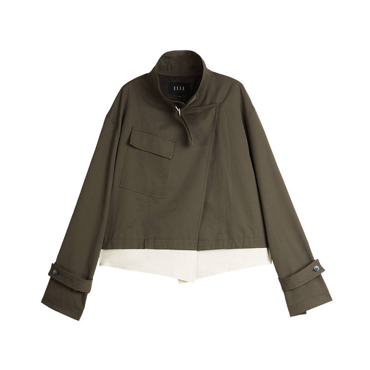 ELLE Trench Coats Women's Stand Collar Thin Other
