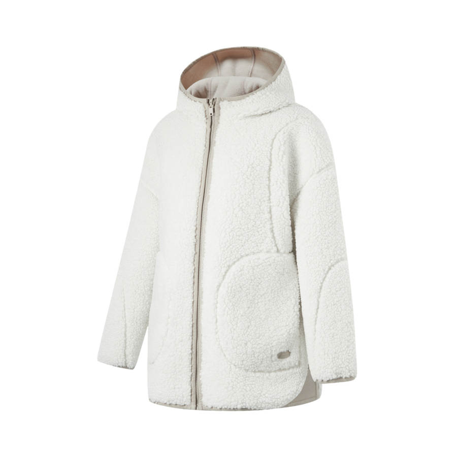 Li-Ning Li Ning Fitness Series Cardigan With Zipper And Fleece Lining In Thermal Knitted Fabric Velvet feel Coat Women's
