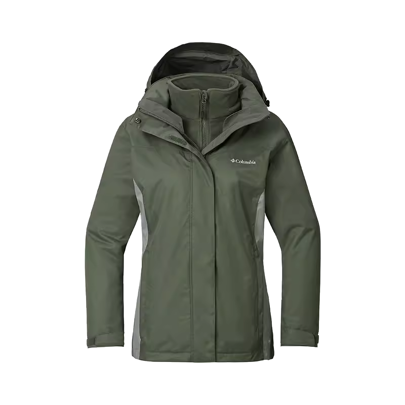Columbia Windbreaker Jackets Women's Olive Green Hooded Moderate