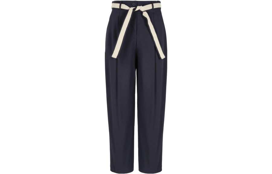 EMPORIO ARMANI Casual Pants Women's Marine Blue Moderate Straight Fit Pants