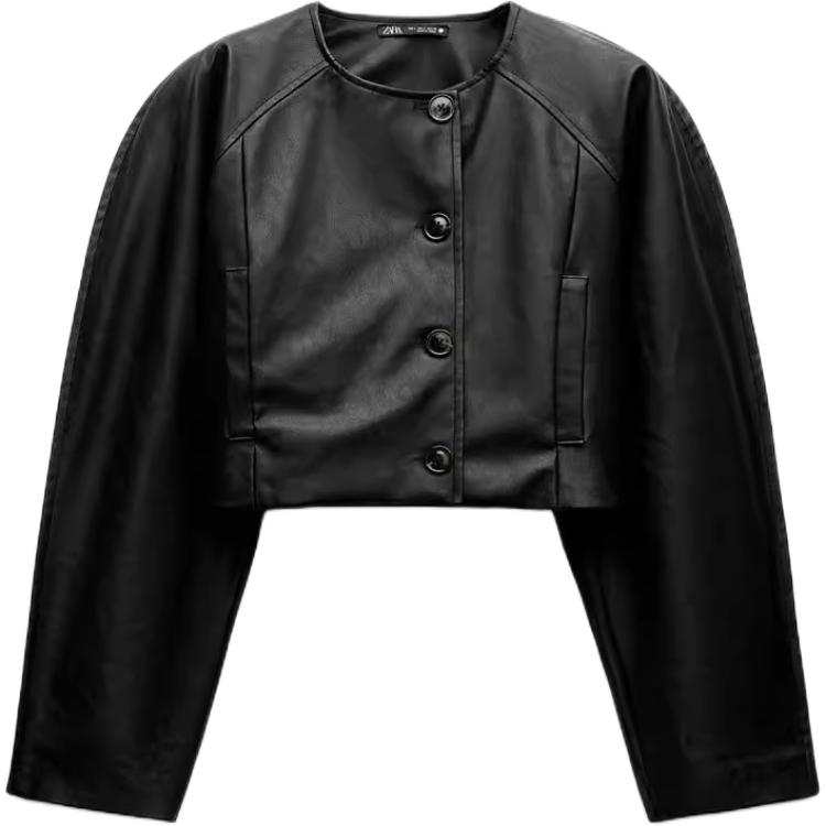 ZARA ZARA Leather Jacket Women's Black
