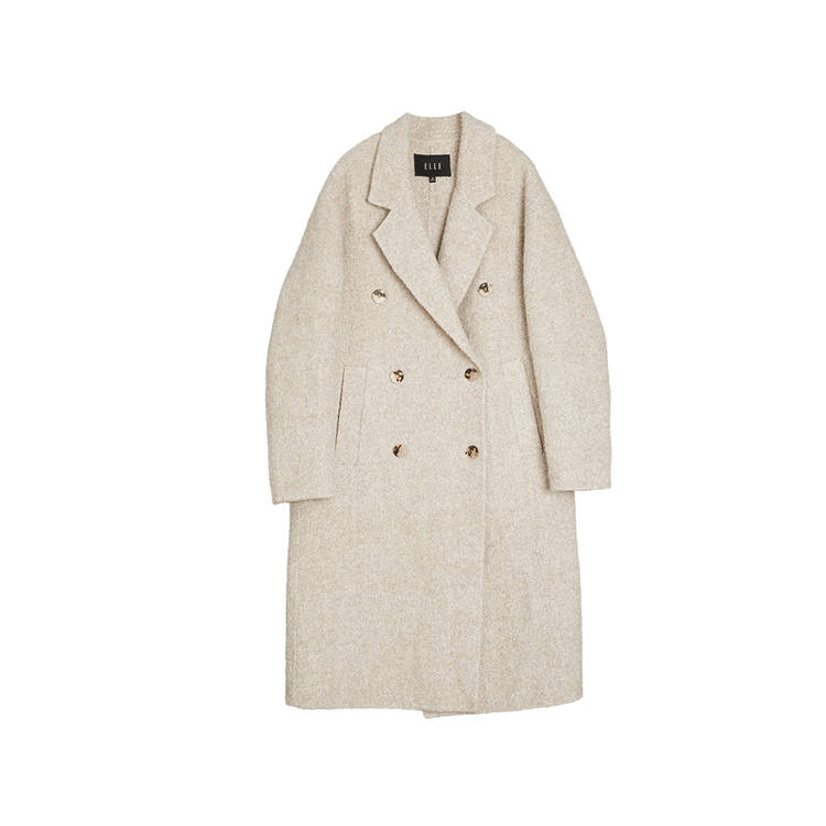 ELLE Coats Women's Beige Coffee