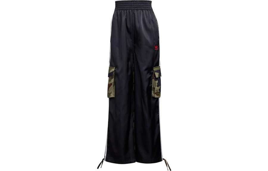 Adidas Originals Casual Pants Women's Black Moderate Wide Leg Pants