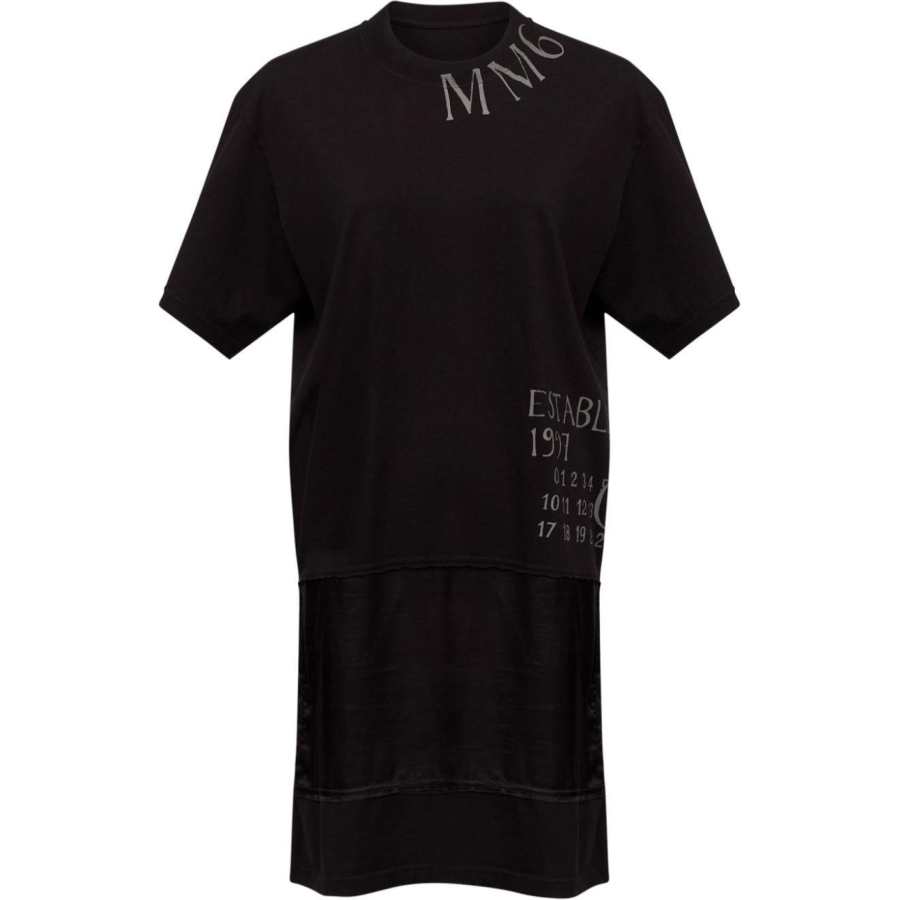 MM6 Maison Margiela SS25 Short Sleeved Dress Women's Black