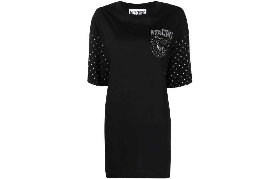 MOSCHINO SS22 Short Sleeved Dress Women's Black