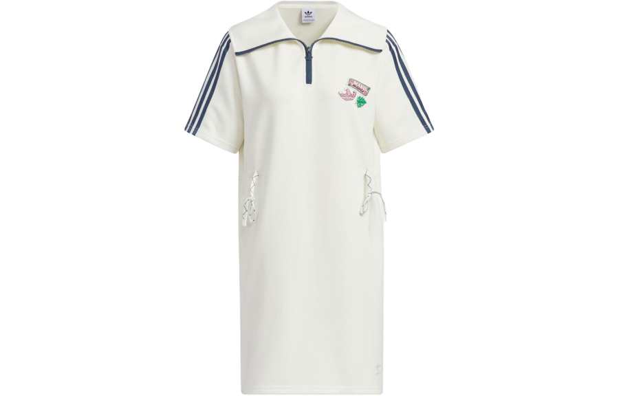 Adidas Originals HOLIDAY PLAY KNIT DRESS Short Sleeved Dress Women's Jade White