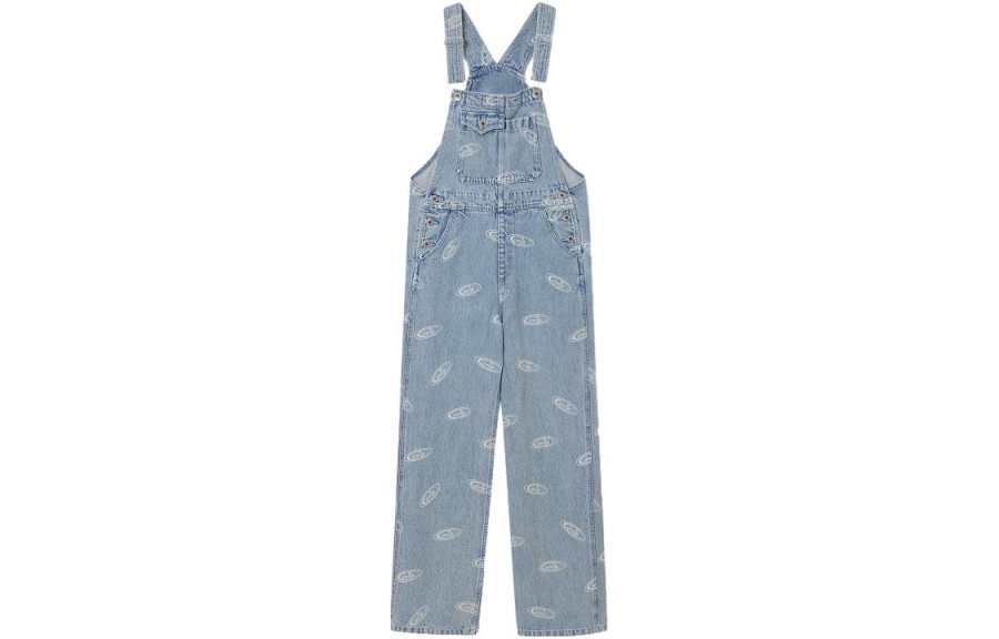 Levis Overalls Women's Blue Moderate Straight Fit Pants