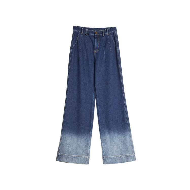ELLE Jeans Women's Denim Blue Moderate Wide Leg Pants
