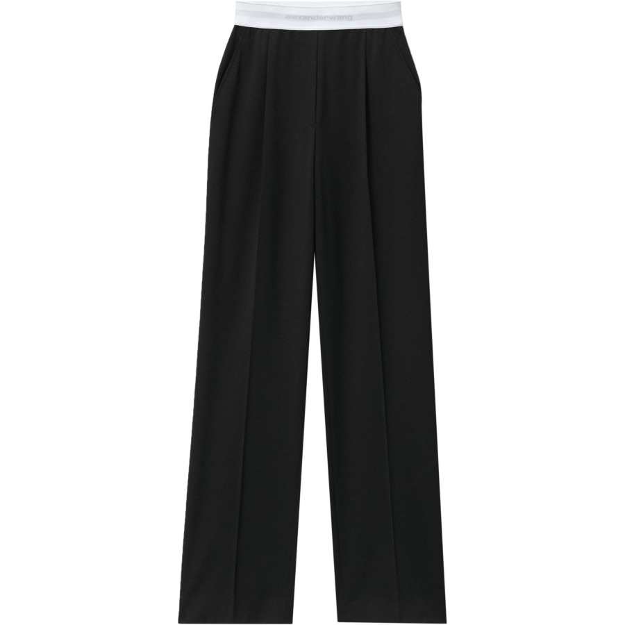 Alexander Wang pleat-detail logo-waistband trousers
