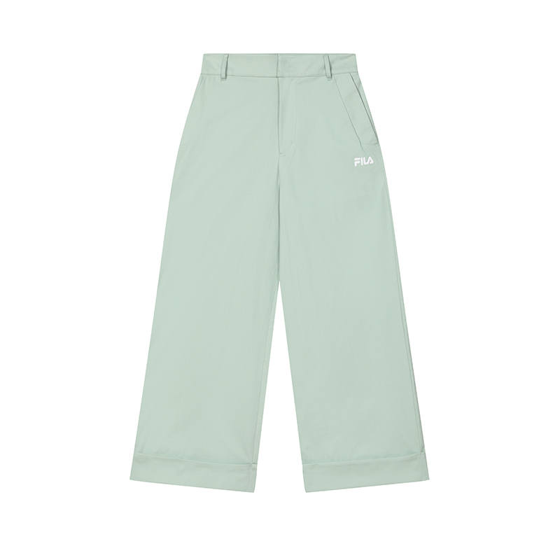 FILA Casual Pants Women's Light Smile Green Moderate Wide Leg Pants