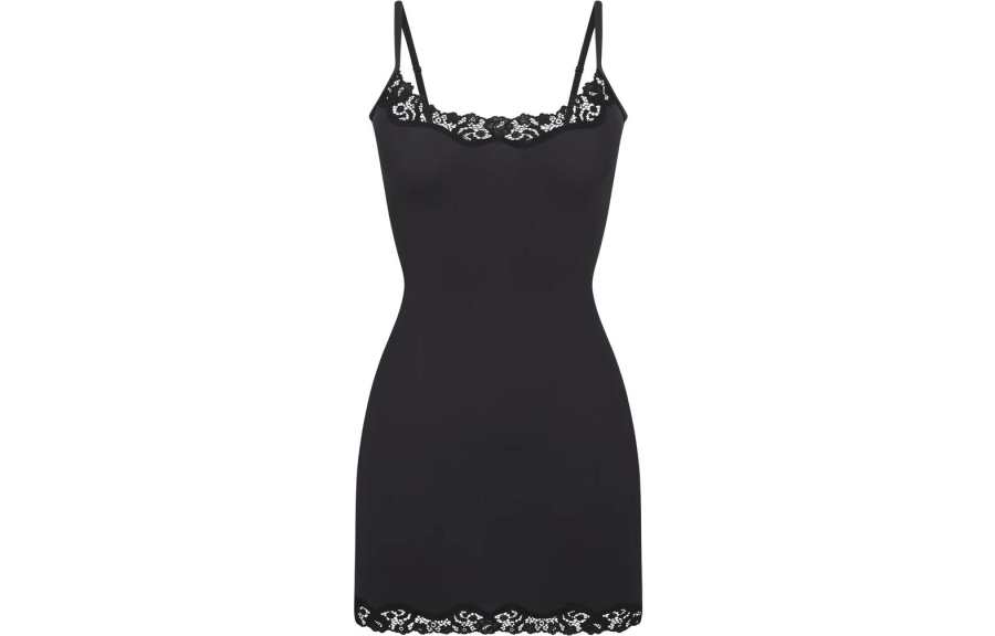 Skims Slip Dresses Women's Black Moderate Short