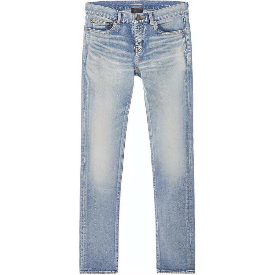 SAINT LAURENT Jeans Women's Denim Blue Moderate Slim Fit Pants