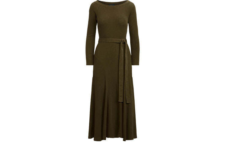 Polo Ralph Lauren SS22 Long Sleeved Dress Women's Green