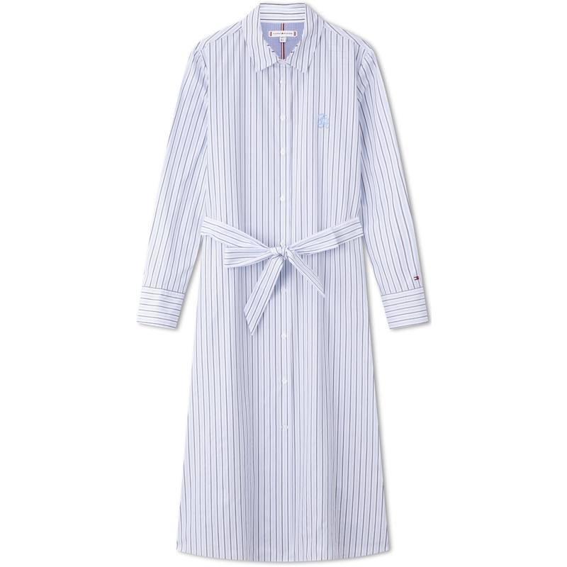 Tommy Hilfiger Long Sleeved Dress Women's Blue White Stripes