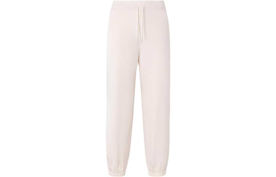 Adidas Originals Knitted Sweatpants Women's Pink White Moderate Cuffed Pants