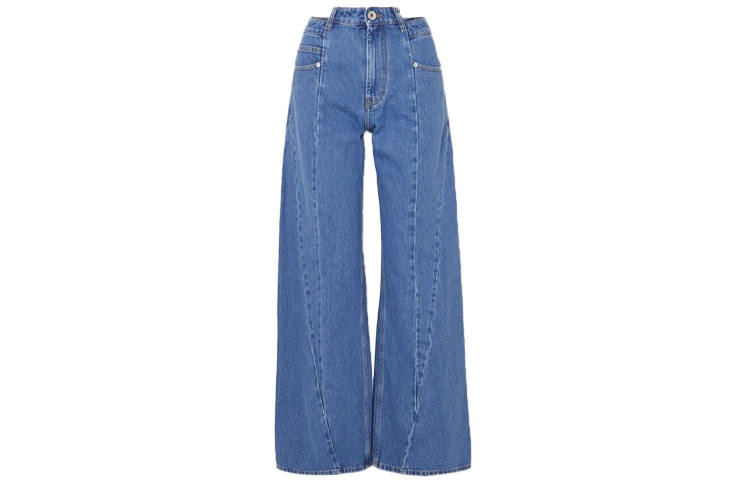 Maison Margiela Jeans Women's Denim Blue Moderate Wide Leg Pants